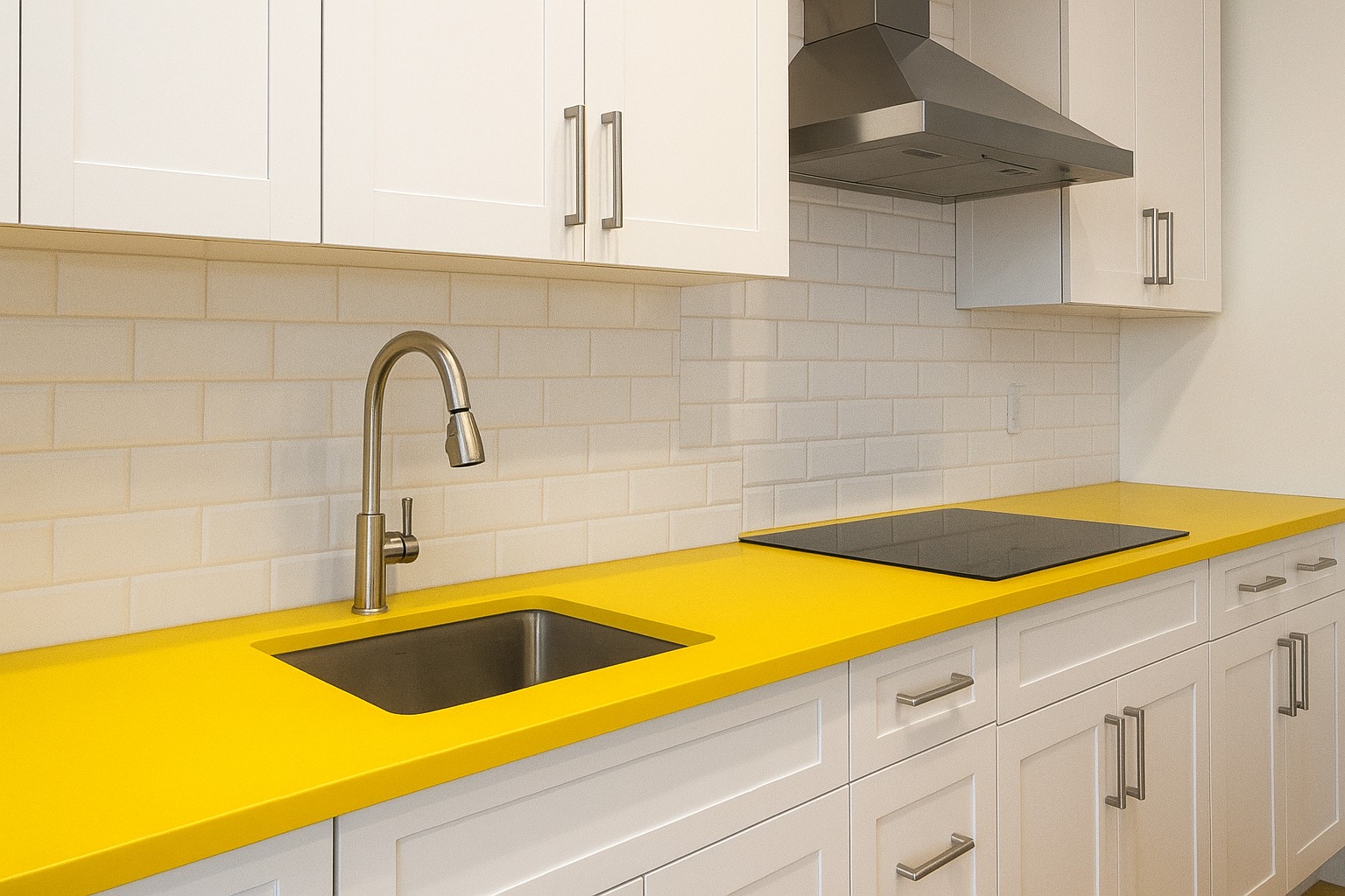 Lemon Gloss · Modern Galley Kitchen